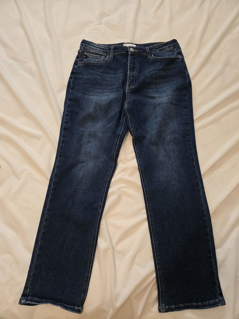 KanCan Women's Straight Leg Jeans in Dark Blue Wash